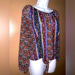 American Rag Cie women’s sheer print blouse top size medium M NWOT